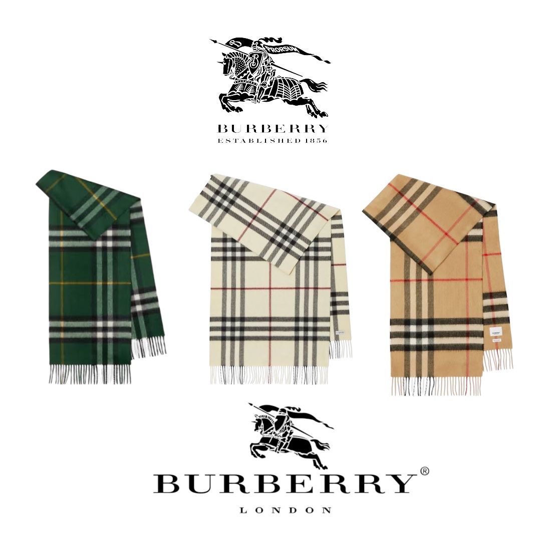 Burberry Schals – Echtes Kaschmir/Wolle: 10 Stück