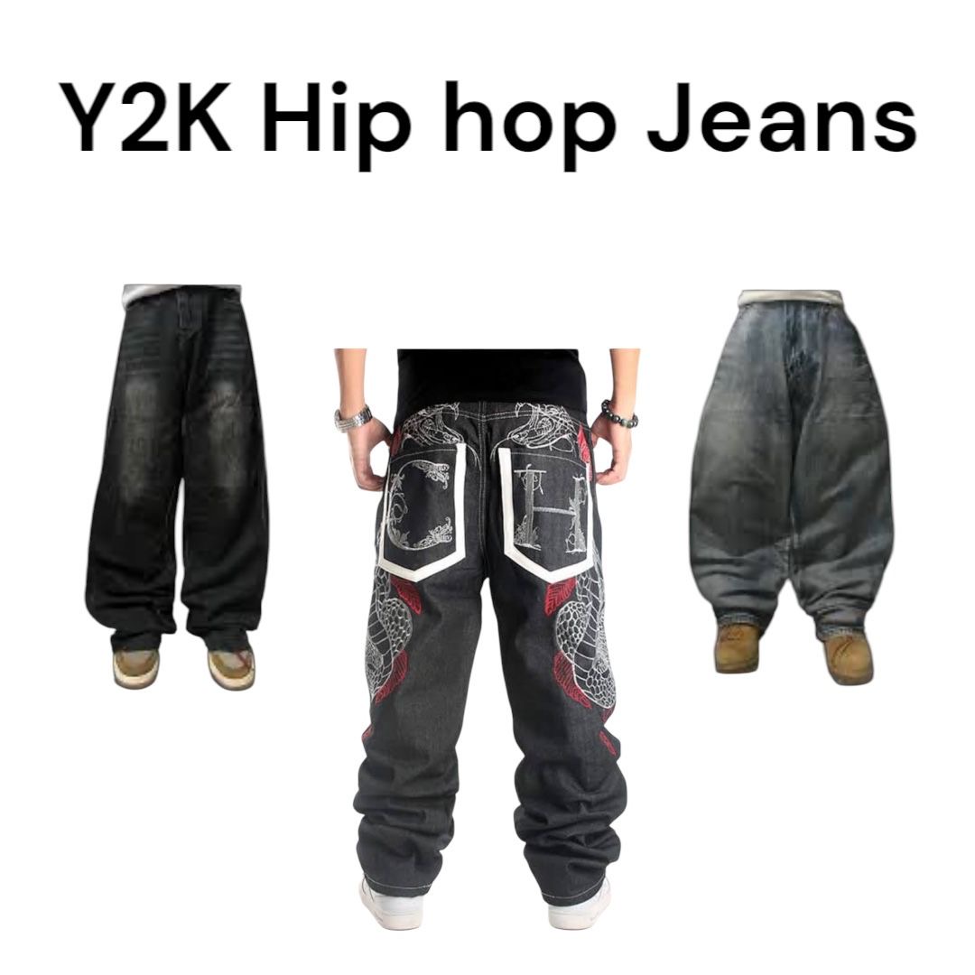 Y2K Hip Hop Jeans: 10 Pcs