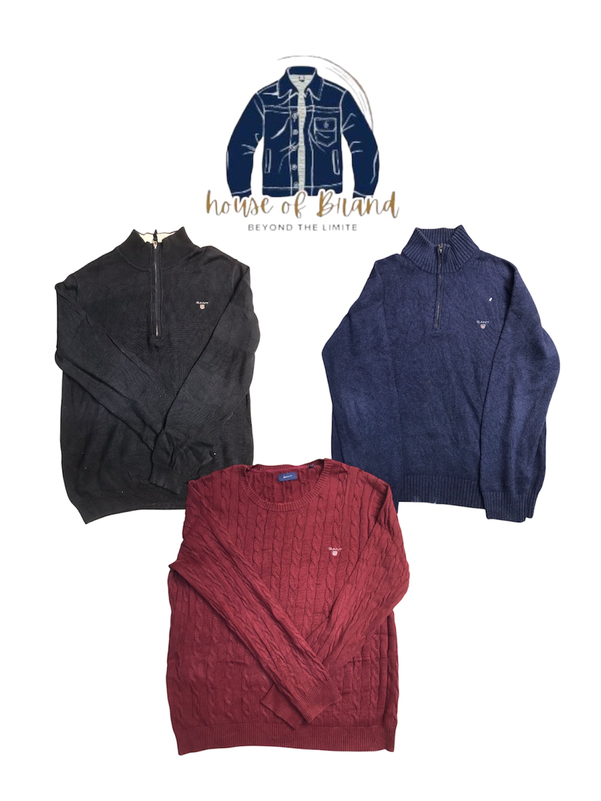 Gant half ziper and Cable knit wear