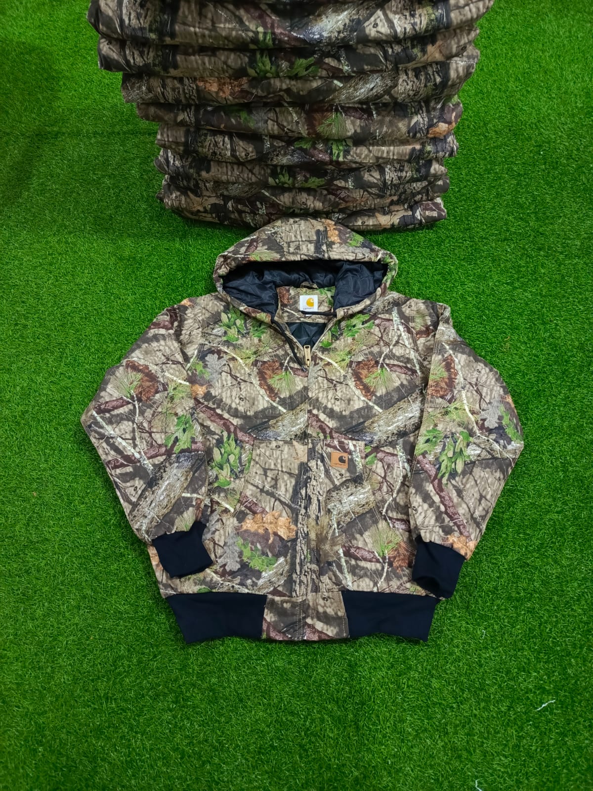 Carhartt style Rework jungle print hooded jackets