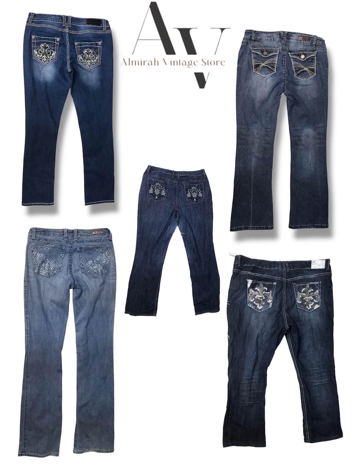 Jeans svasati di marca grado AB 40 pezzi