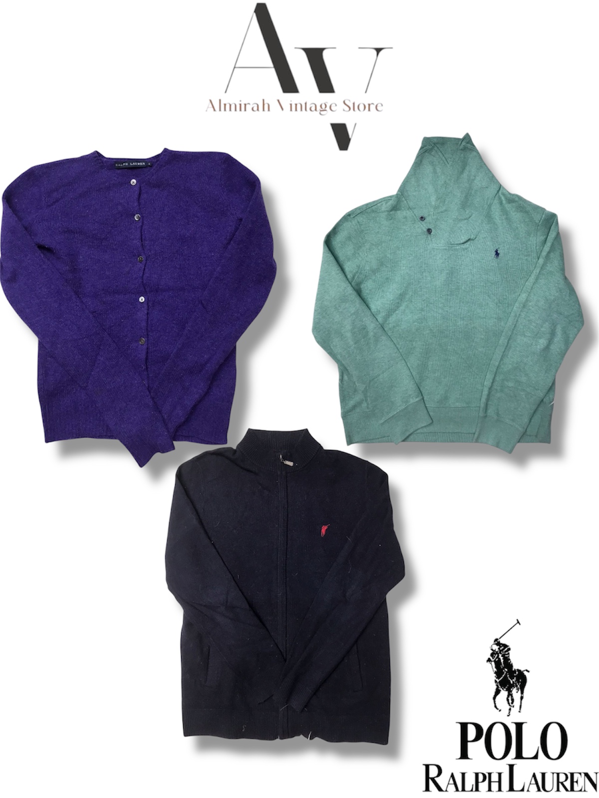 Cardigan,full zipper half button polo Ralph lauren and us polo assn,polo sports