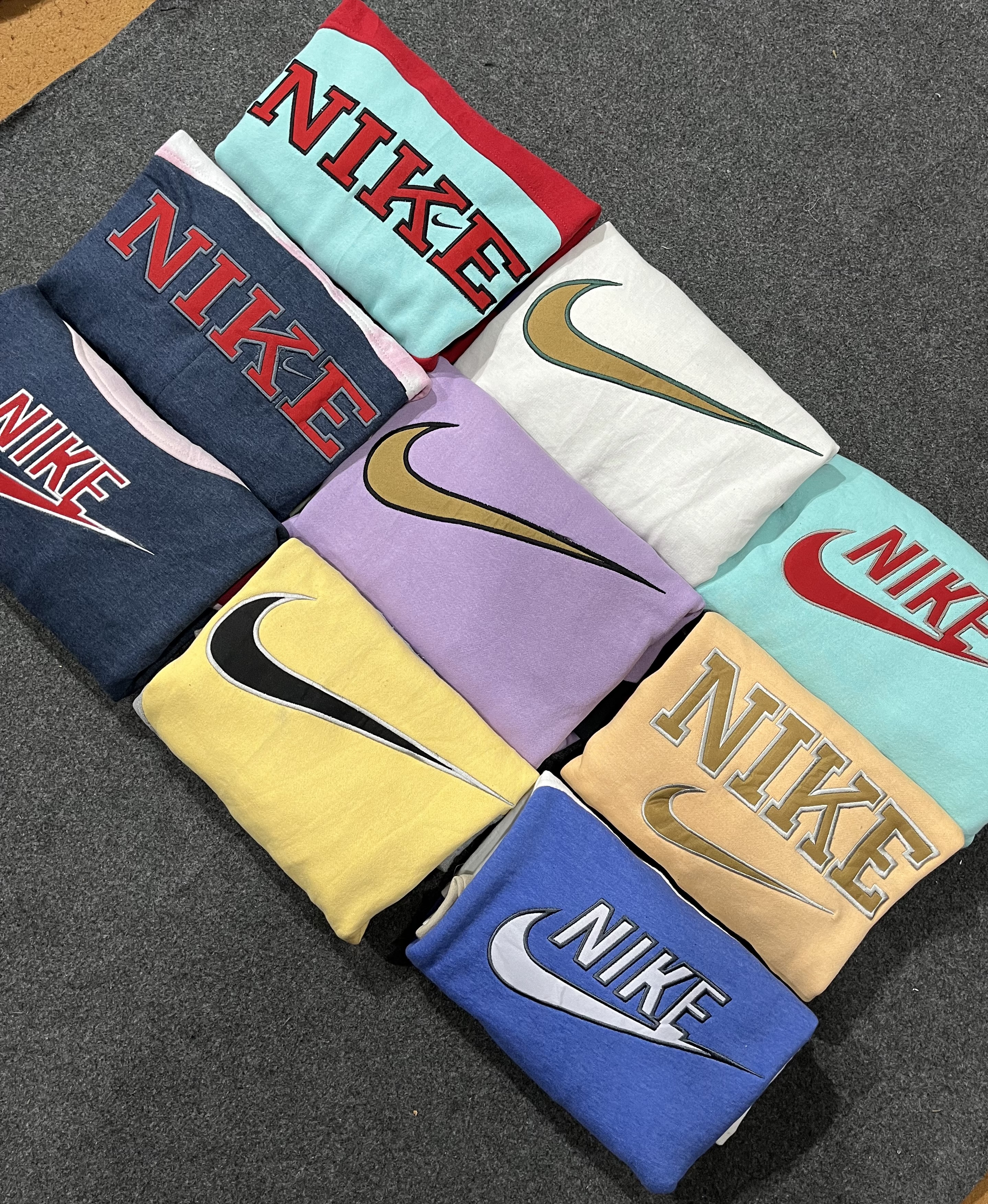 Vintage Nike Rework Style Spell Out Swoosh Jumpers - MOQ 40 pcs #11425