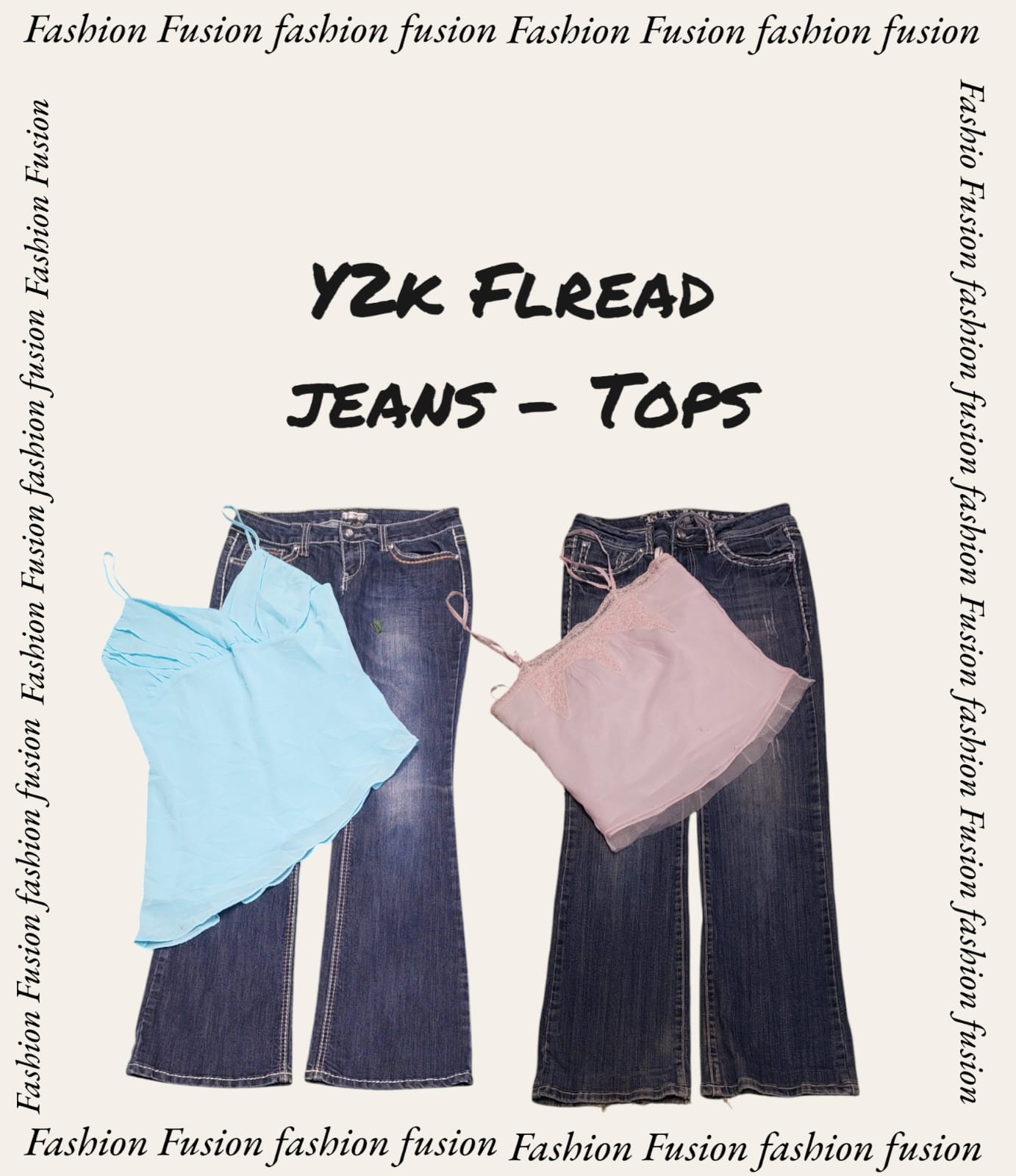 Y2k jeans tops pair (FF-429)