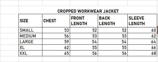 Upcycled Crop Workwear Jacket 100 pcs