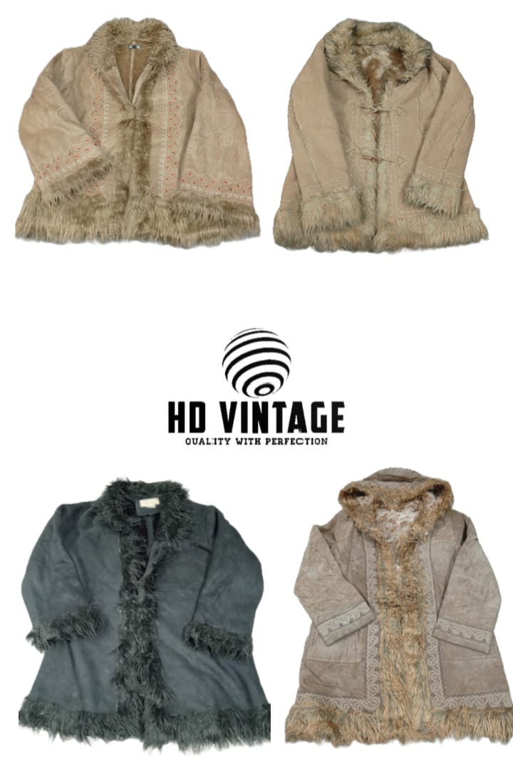 HD601 Damen Y2K Afghan Coats - 10 Stück