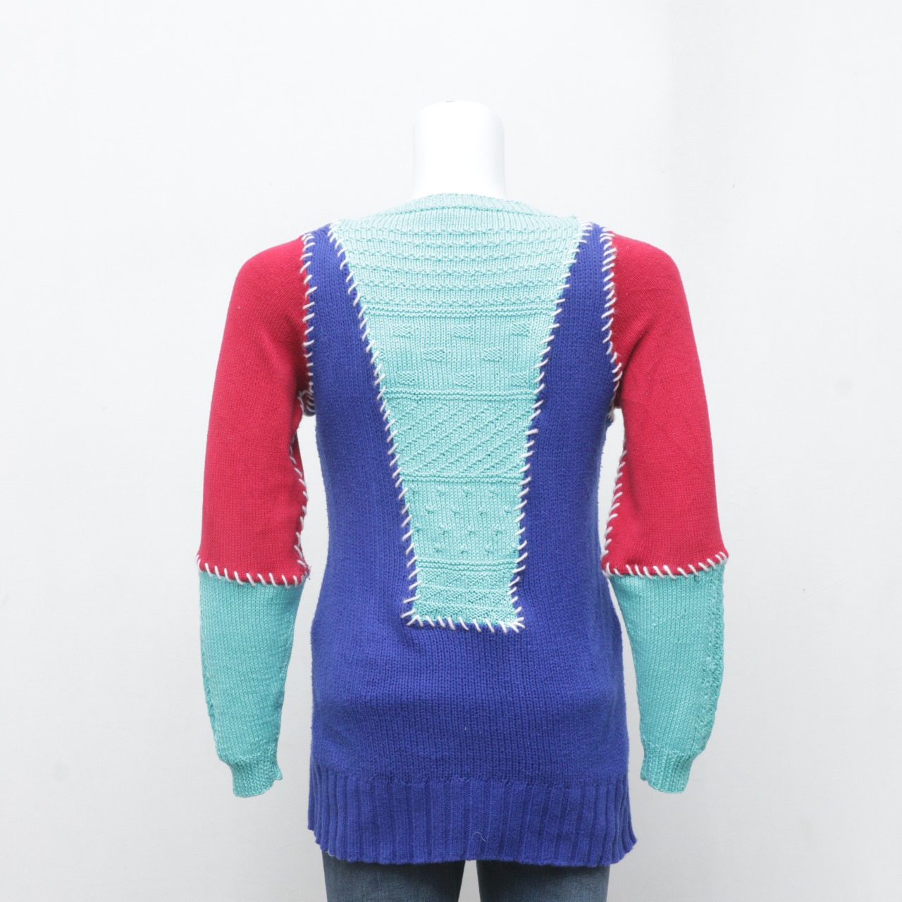 Sweater pour femmes en patchwork reworké