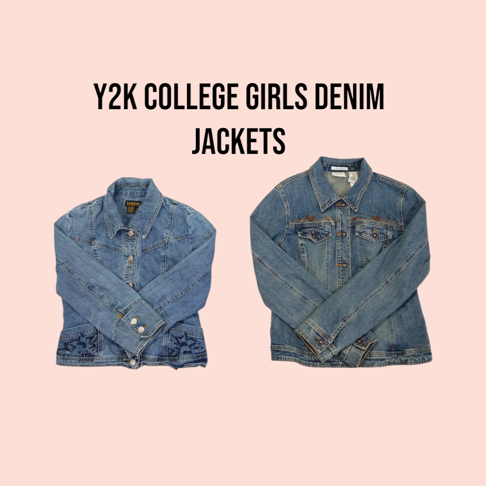 Y2k College Mädchen Denimjacken