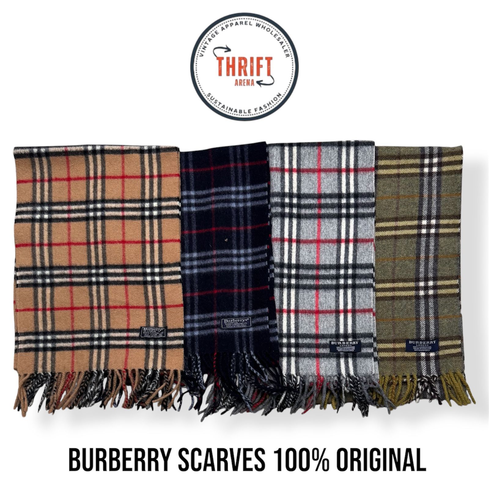 Écharpes Burberry 100 % authentiques en cachemire/laine 10 pièces