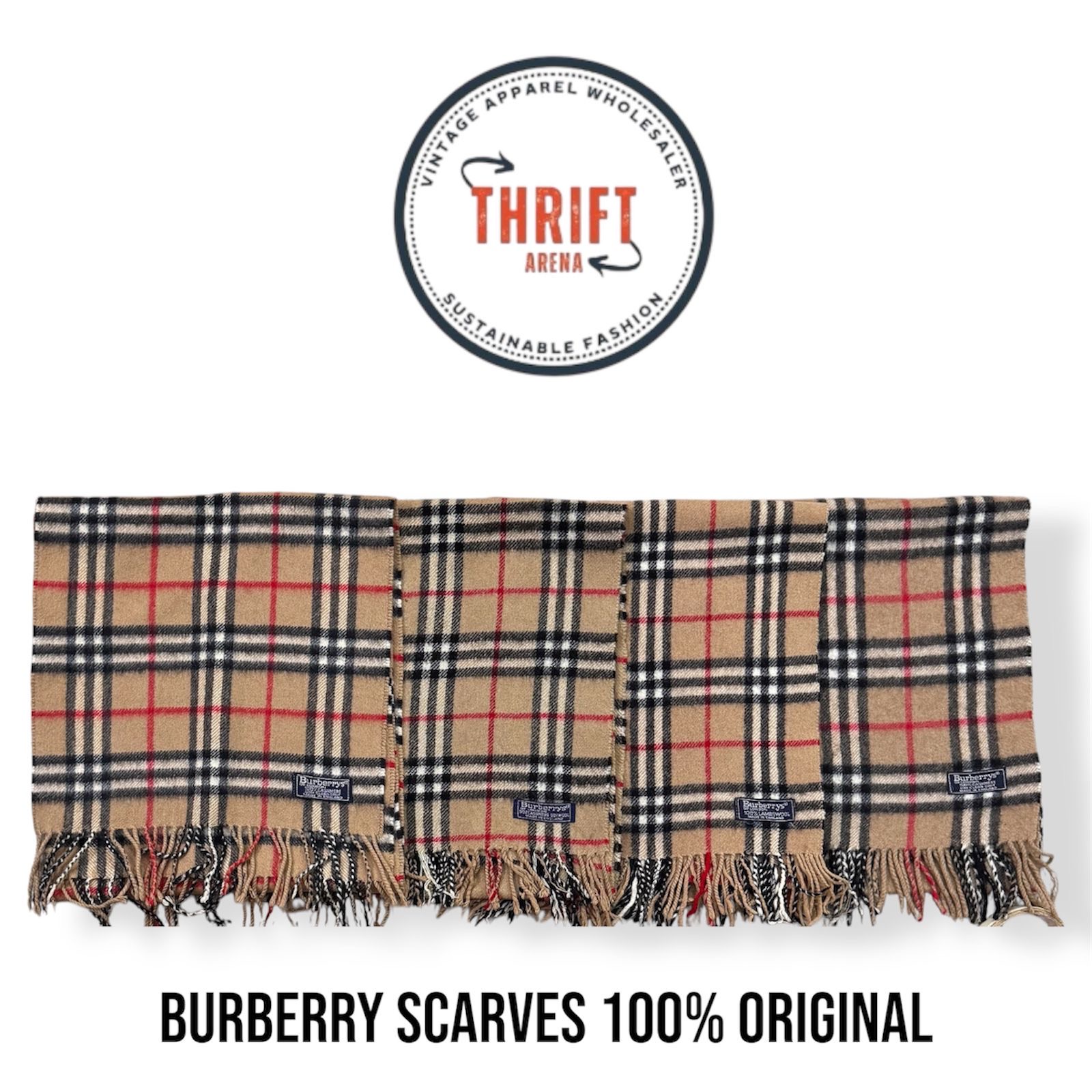 #VV638 Burberry Scarves 100% Authentic Cashmere/Wool 10PCs