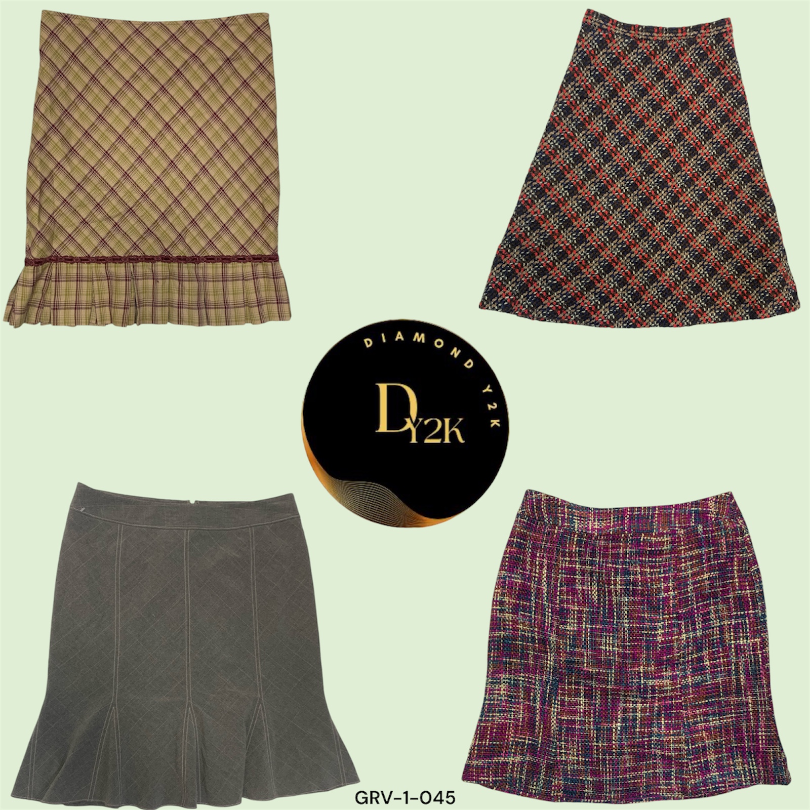 Y2K Classic Midi Wool Skirts(GRV-1-045)