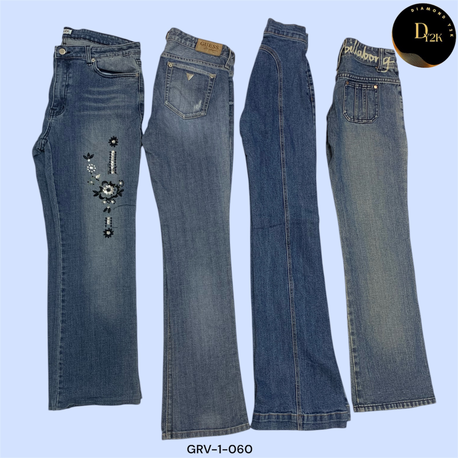 Guess & More Y2K Embroidery Flare Jeans – Retro Chic (GRV-1-060)