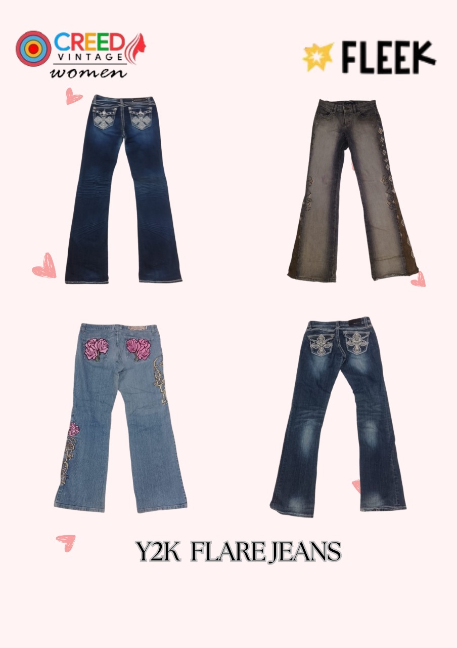 CR3292 Y2K Flare Jeans - 12 Pcs