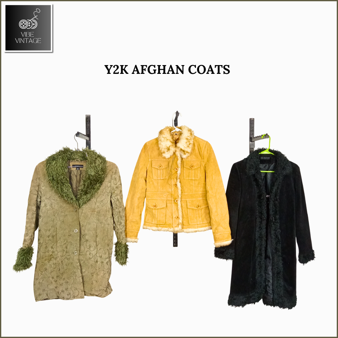 Y2K AFGHAN COATS - 10 STÜCKE