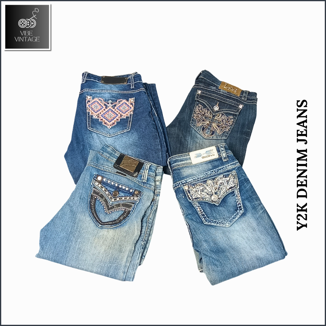 JEANS EN DENIM Y2K - 11 PCS