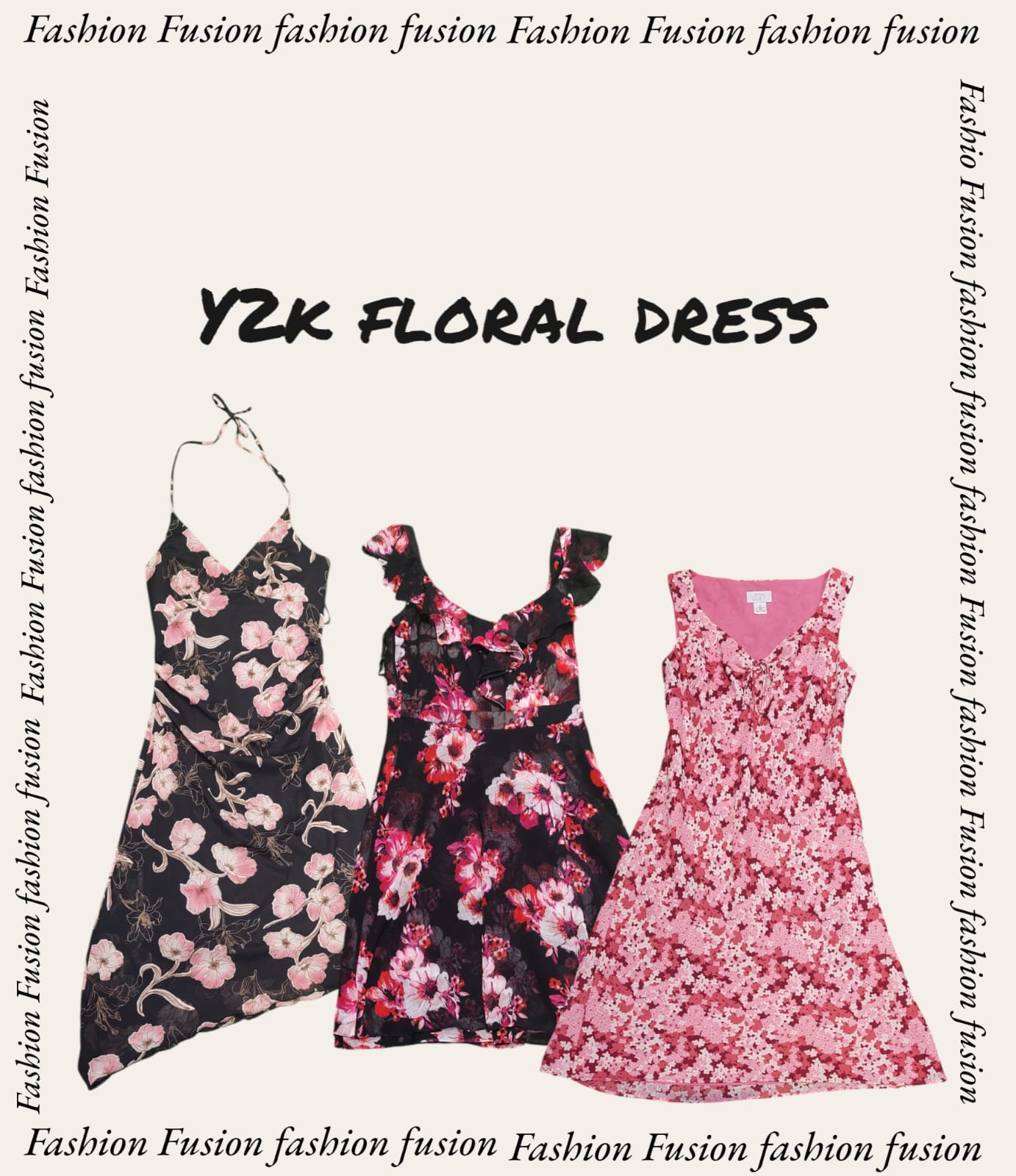 Y2K blumenbedrucktes Kleid (FF-444)