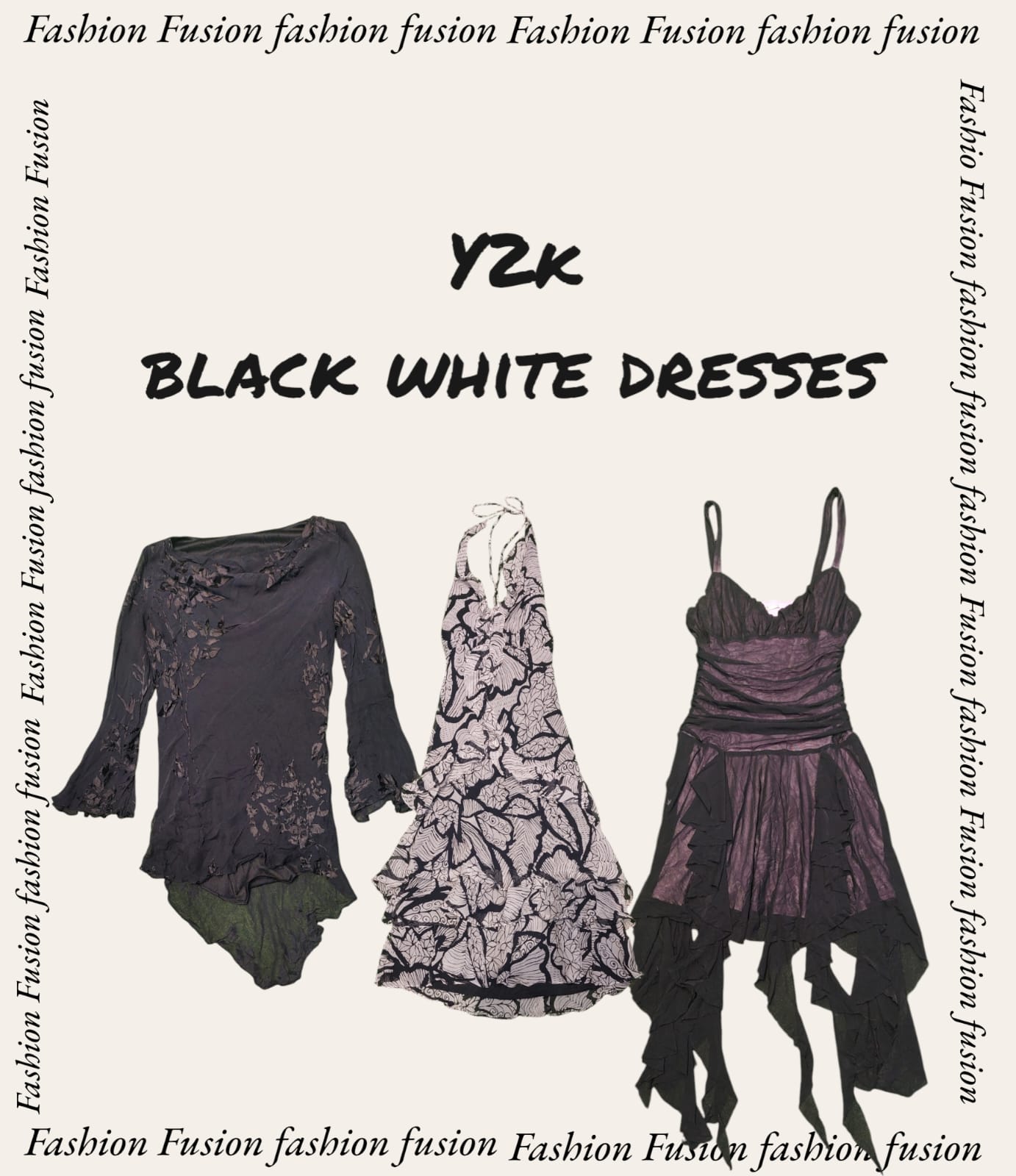 Robe Y2K noir et blanc (FF-446)