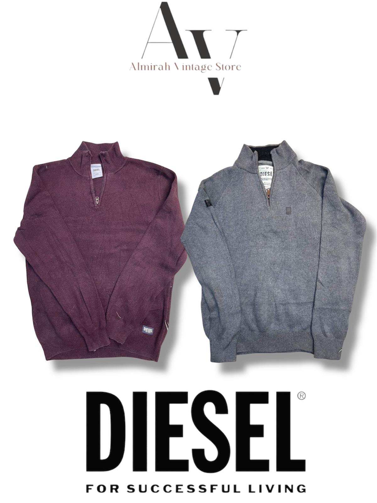 DIESEL STRICKPULLOVER und Halbreißverschlüsse