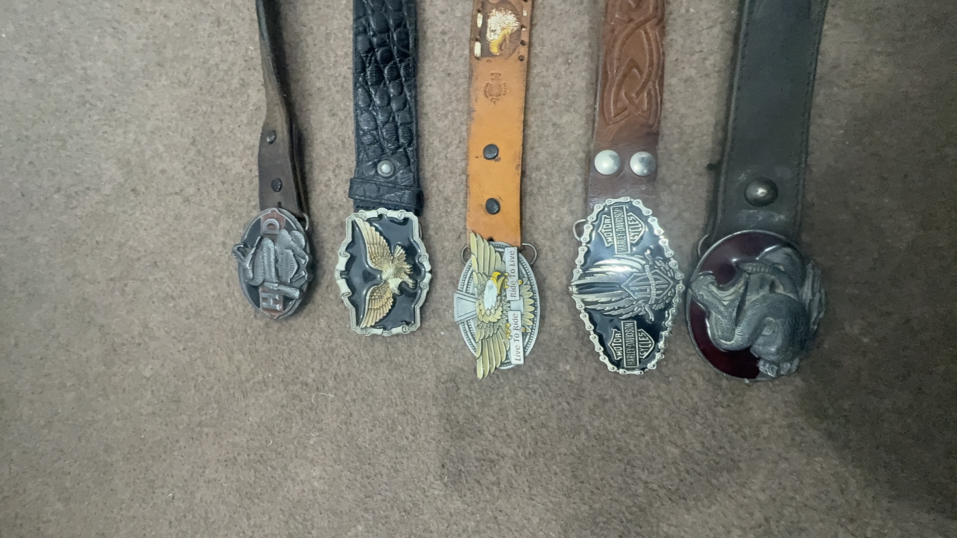 5x Harley Davidson vintage  belts [exact bundle]