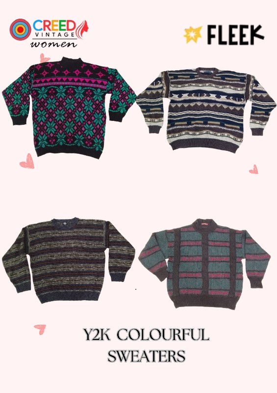 CR3298 Y2K Colourful sweaters - 50 Pcs