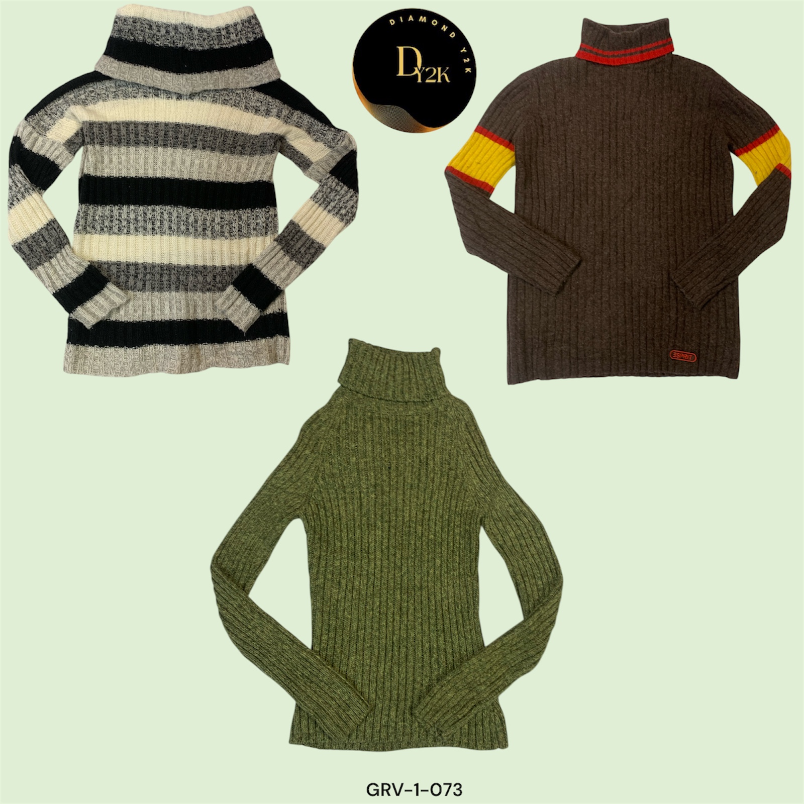 Retro Y2K Hi-Neck Sweaters - Juicy Couture & More (GRV-1-073)