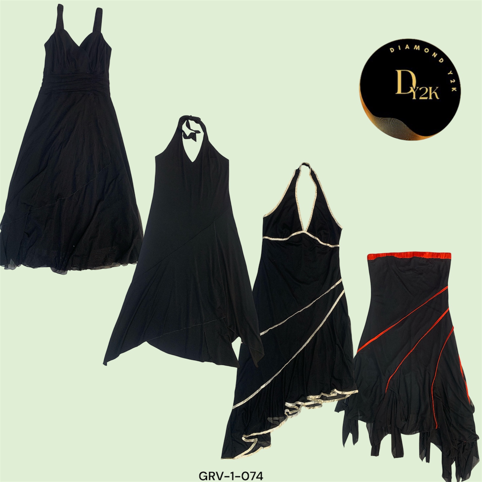 Timeless Elegance: Y2K Black Dress (GRV-1-074)