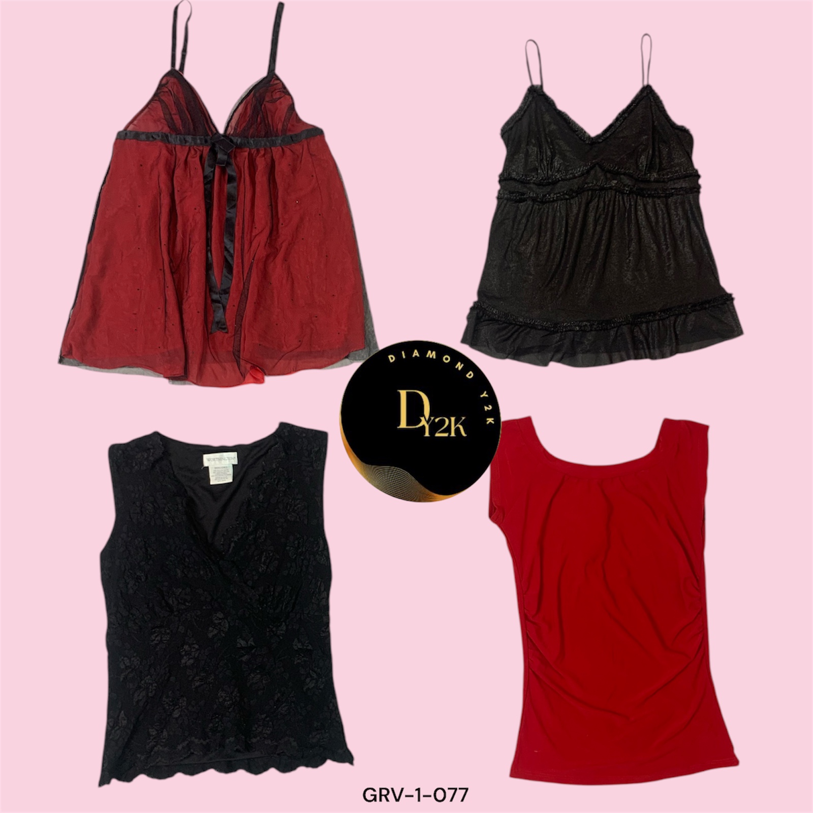 Y2K Valentine Cami Tops - Romantic Y2K Vibes (GRV-1-077)