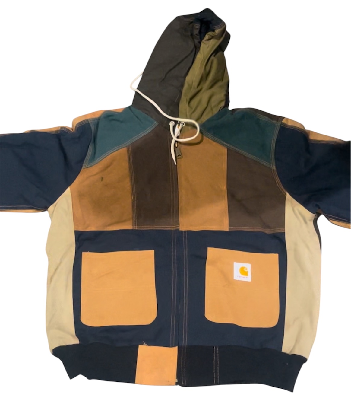 Carhartt rework style multi hooded jacket