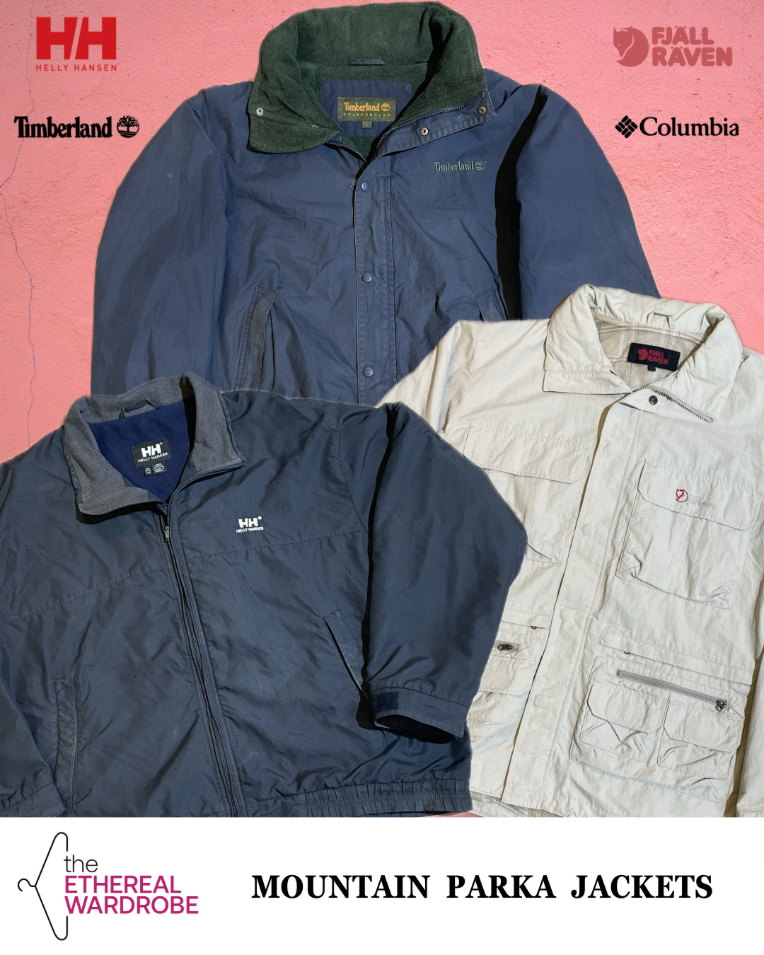 Marken-Mountain-Parka-Jacken einschließlich Fjallraven, Helly Hansen, Timberland und Columbia 12 Stück