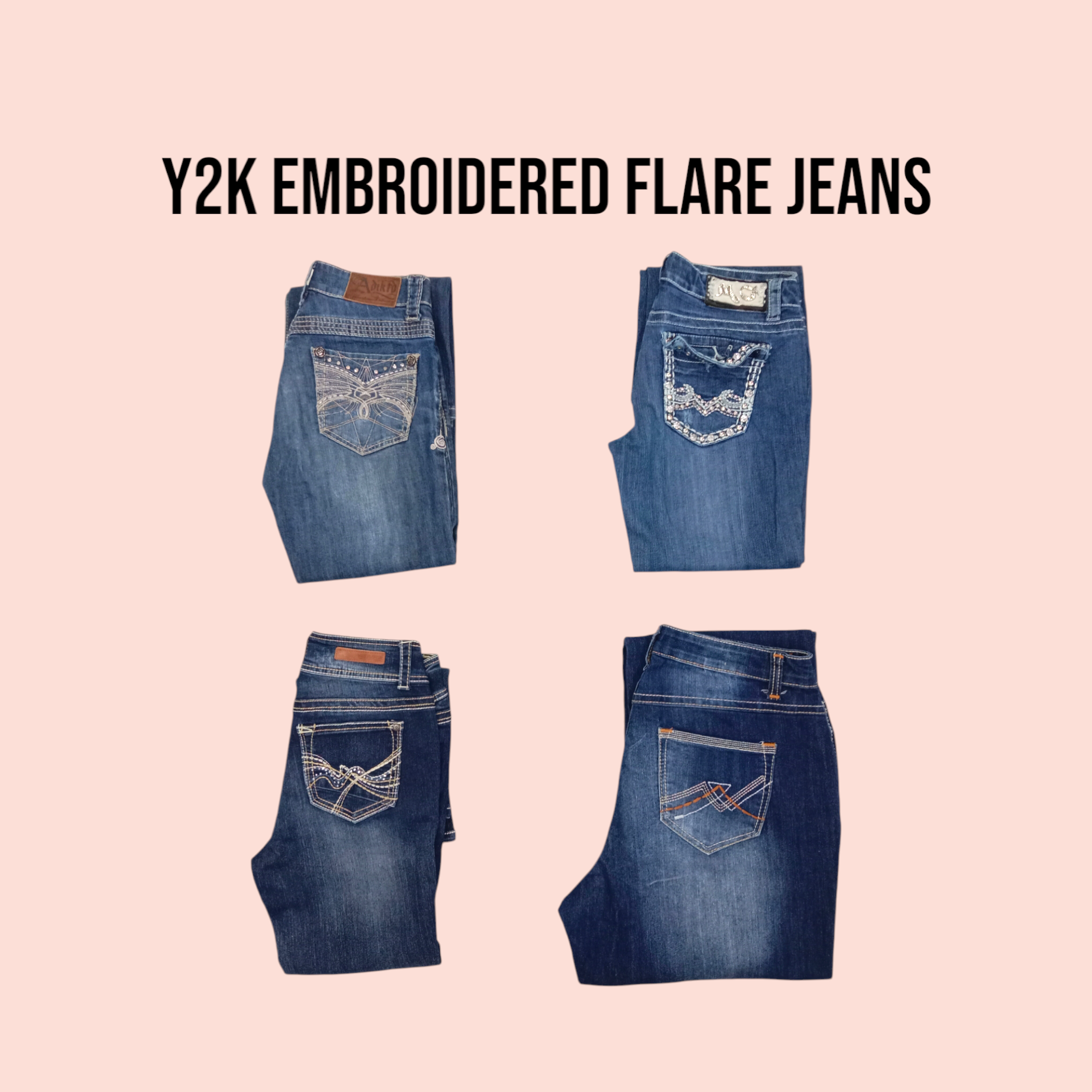 Y2k Embroidered Flare Jeans