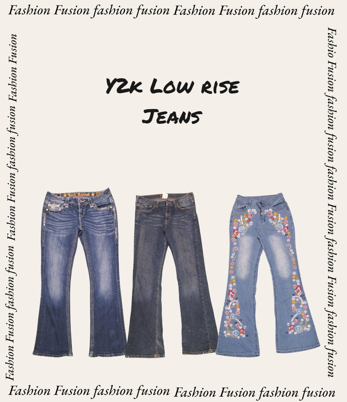 Jeans évasés taille basse Y2K (FF-450)