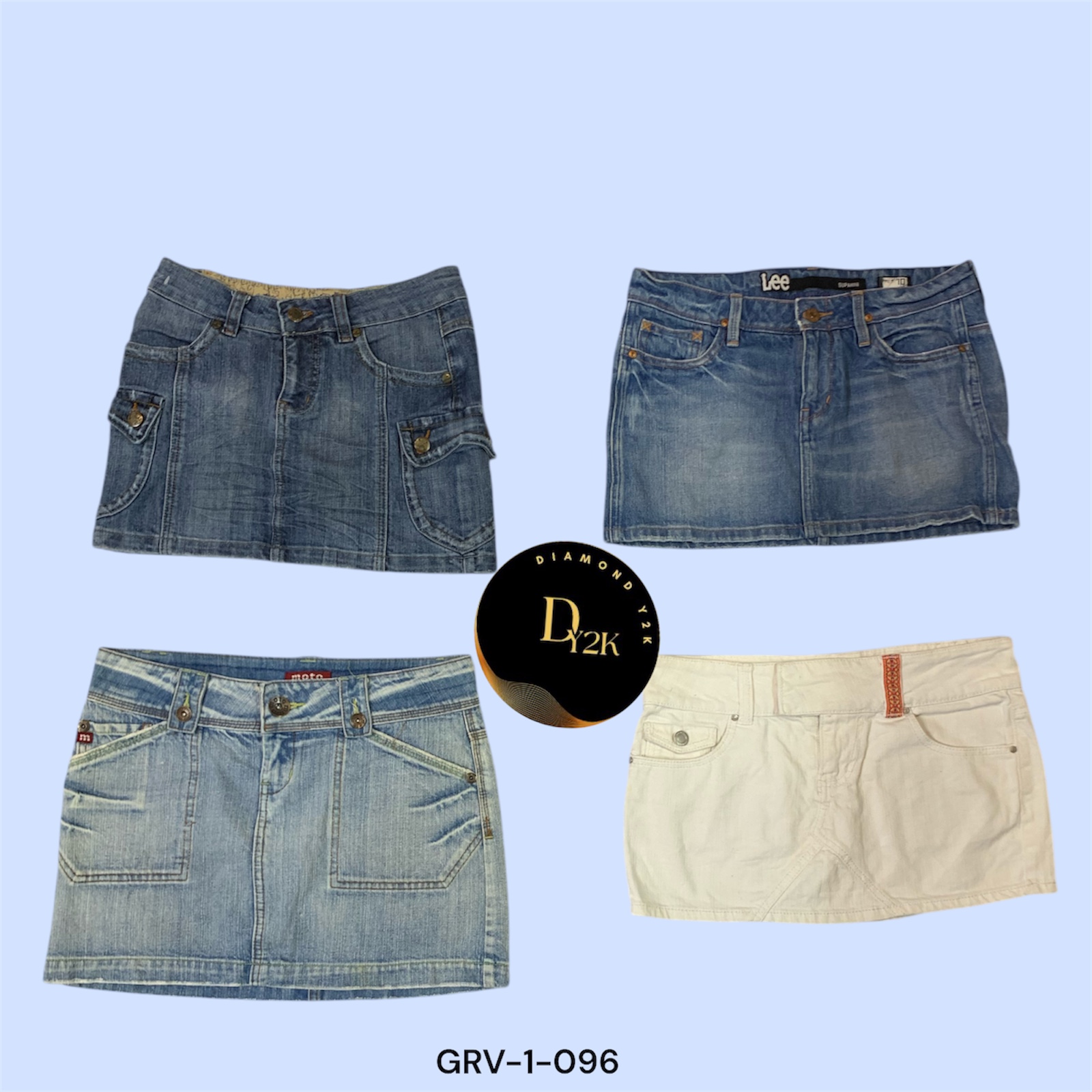 Y2K Classic Denim Mini Skirt – Ultimate Throwback Style (GRV-1-096)