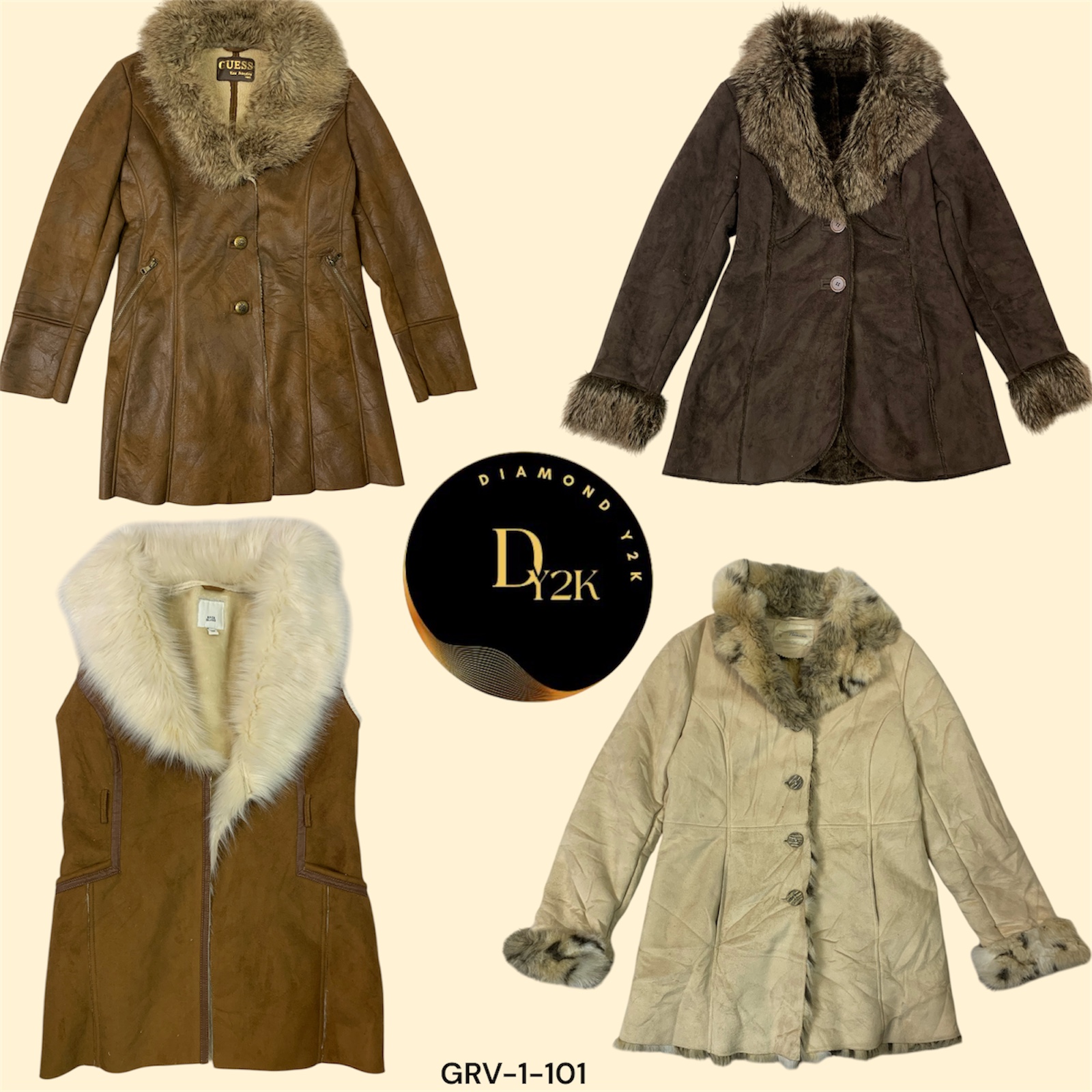 Vintage Y2K Fur Coats: Guess & More Iconic Pieces ( GRV-1-101)