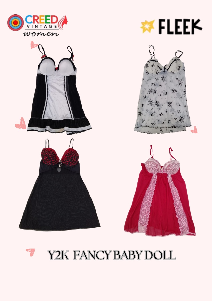 CR3318 Y2K  Fancy Baby Doll  Tops - 8 Pcs