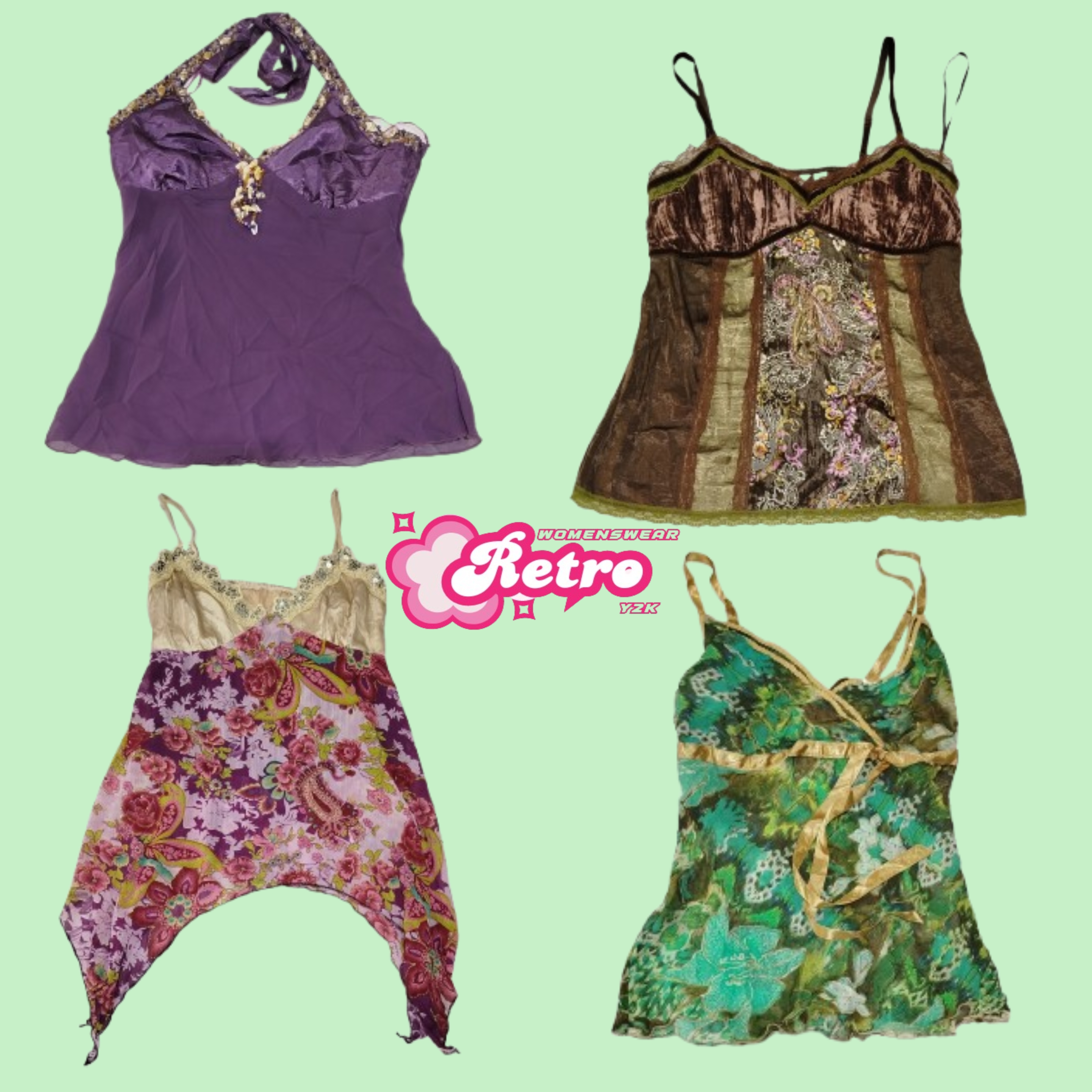 Y2K Grunge Fairycore Cami Tops ( Jan-39)