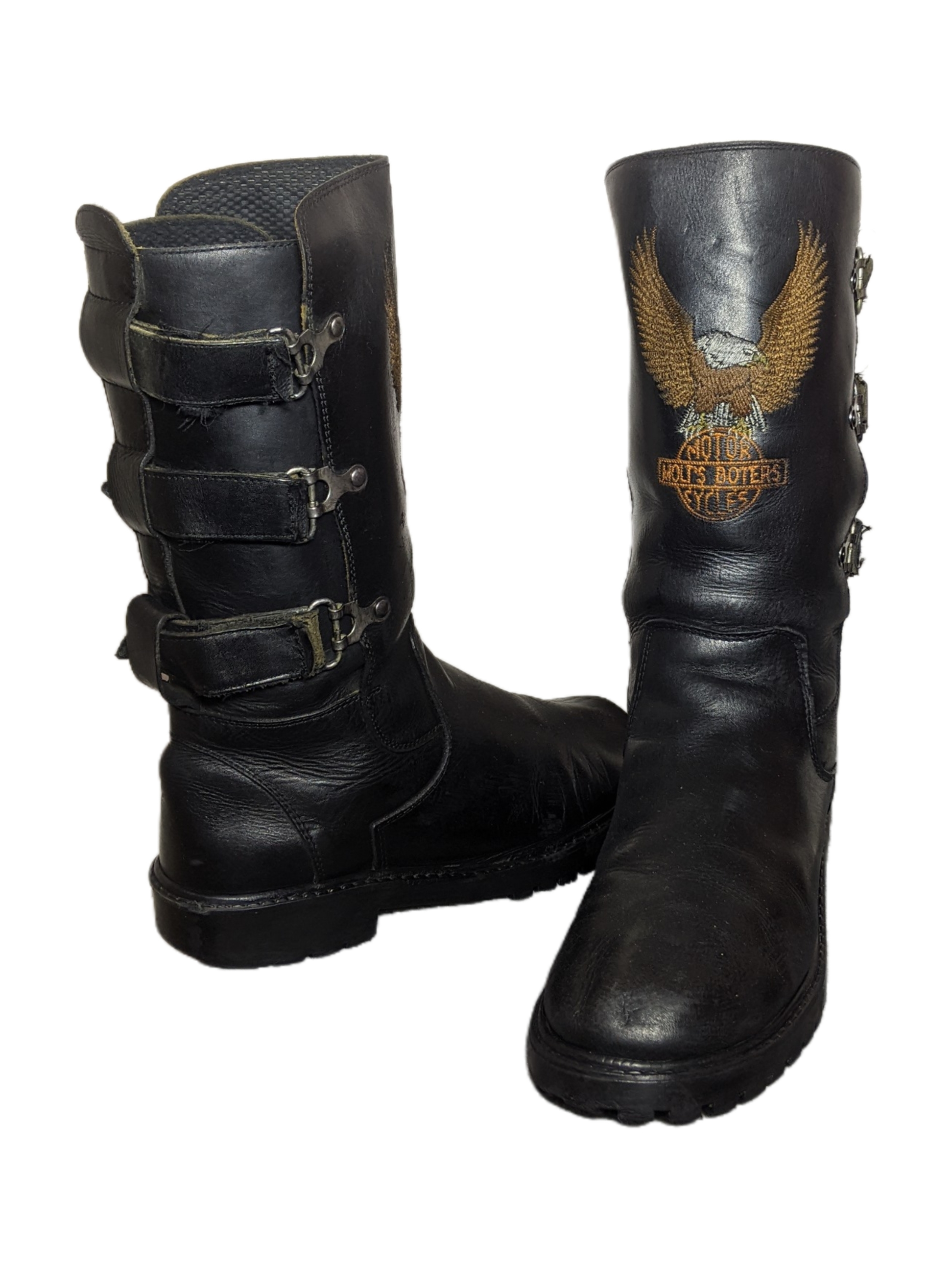 MV189# Harley Davidson Leather Motorcycle Boots