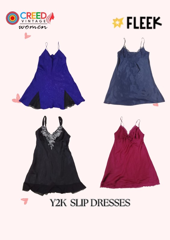 CR3333 Y2K Fancy Slip Dresses - 10 Pcs