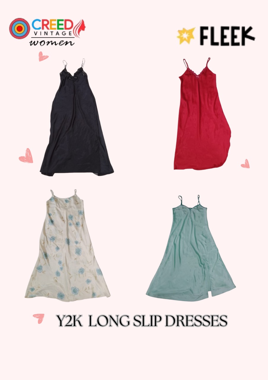 CR3334 Y2K Long Slip Dresses - 8 Pcs