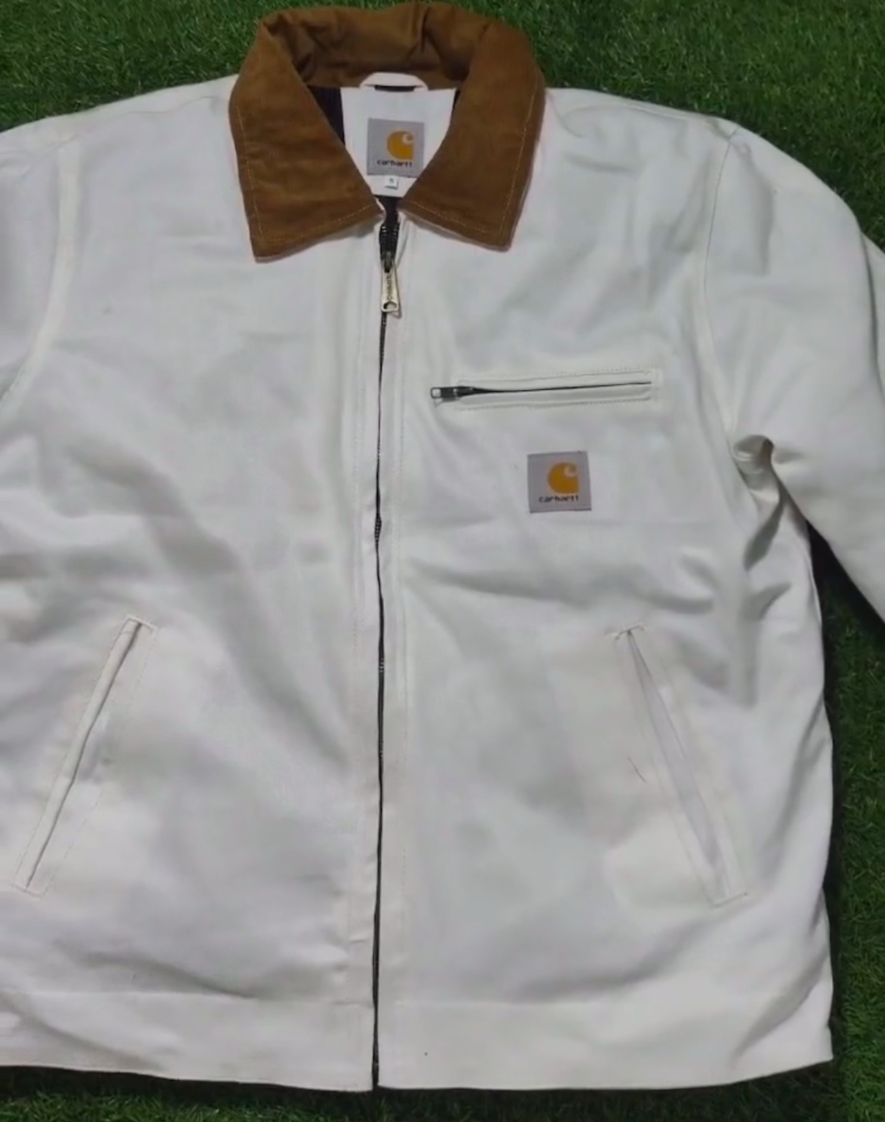 Veste blanche style rework Carhartt