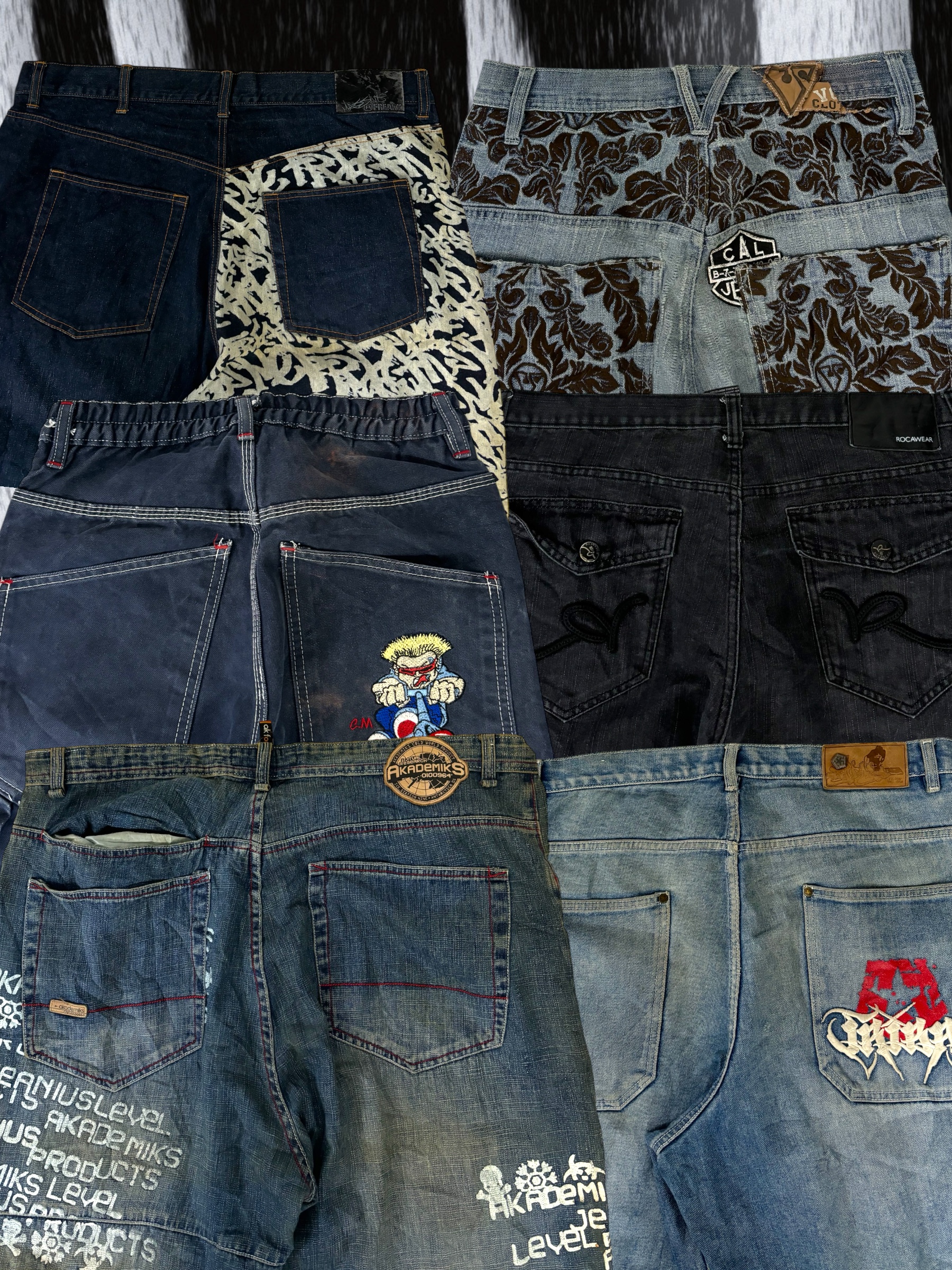 Jean baggy hip hop Y2K 20 pcs (C24)