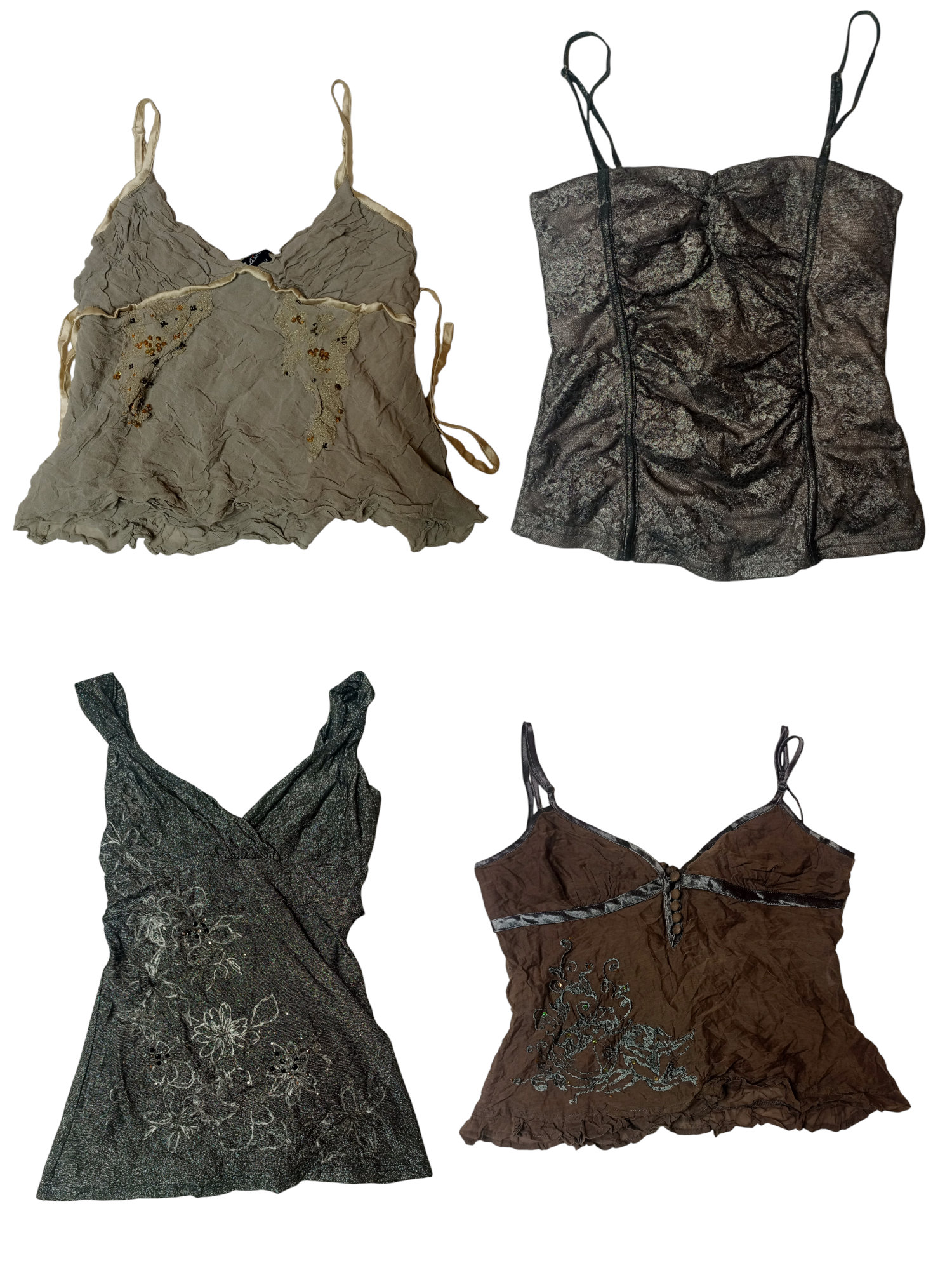 Y2K Earthy Tone Cami Tops (Ts-220)