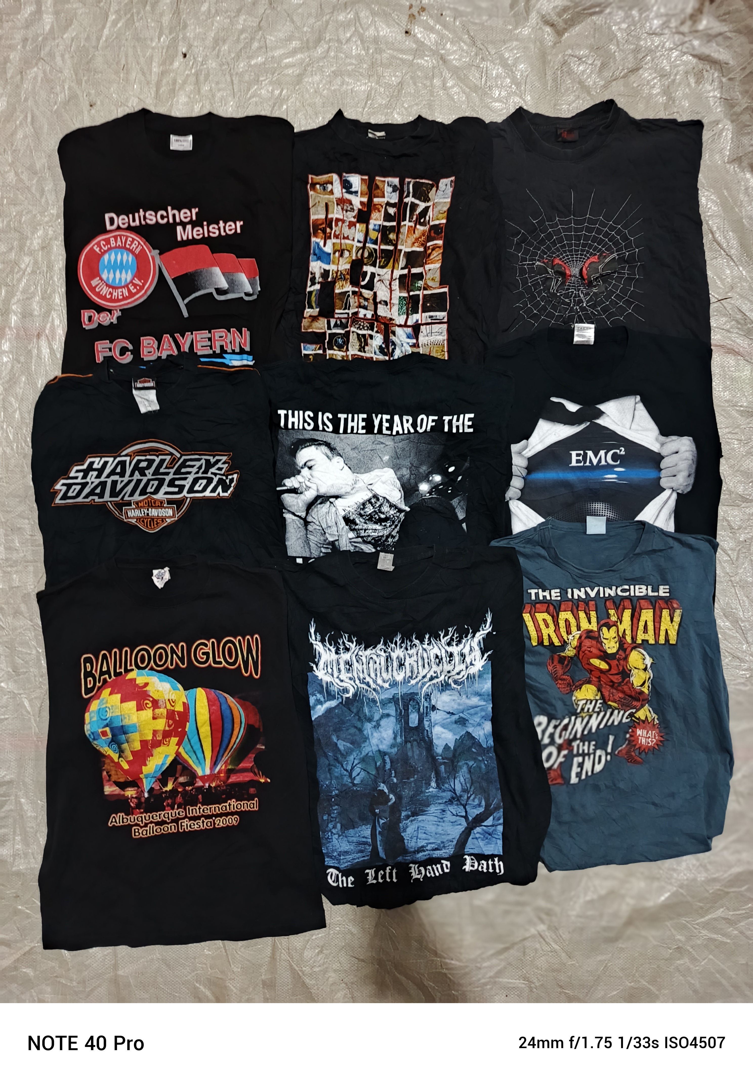 ヴィンテージ音楽Tシャツをミックス