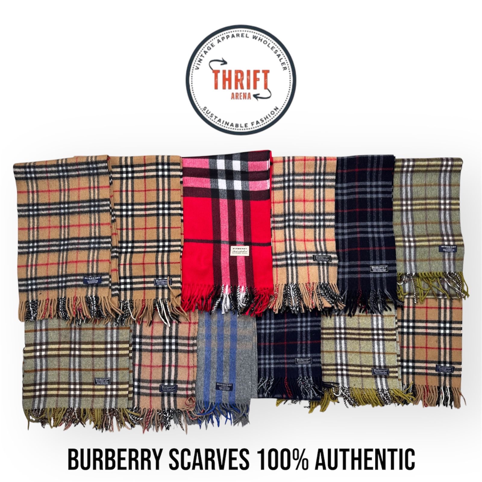 #VV669 Burberry Schals 100% Authentisches Kaschmir/Wolle 100 Stück Grad A