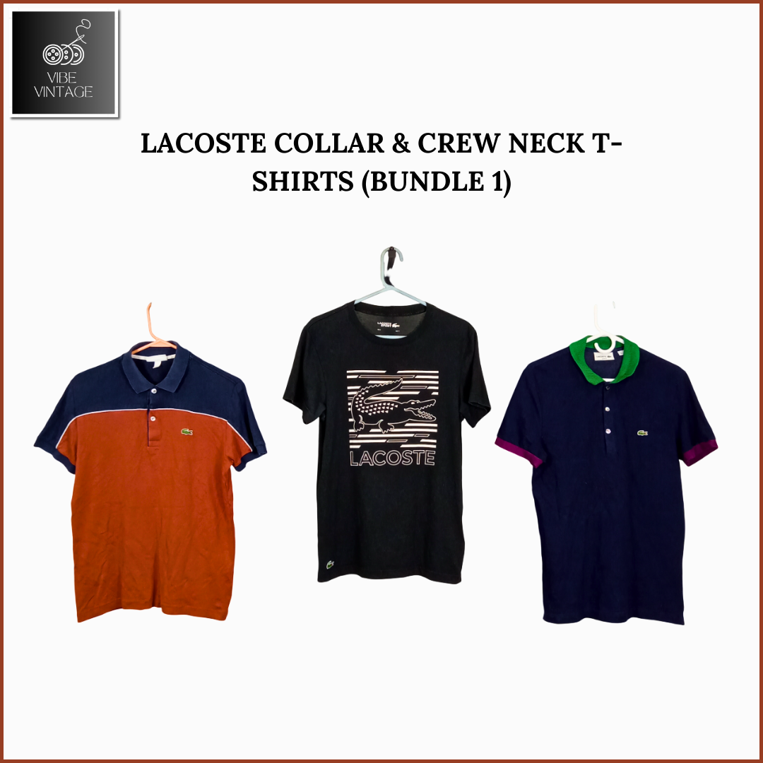 LACOSTE COLLAR & CREW NECK T-SHIRTS (BUNDLE 1) - 35 PCS