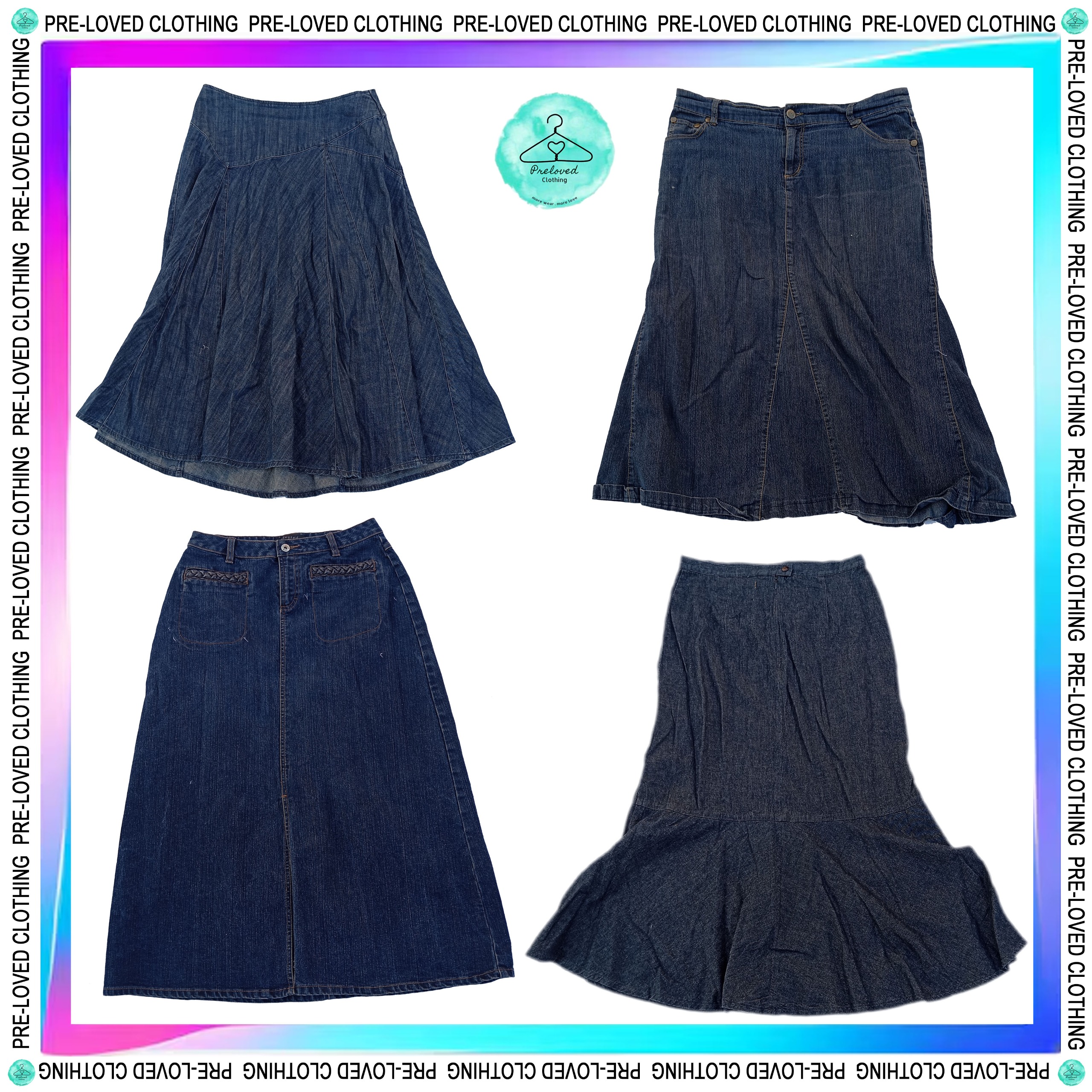 Y2k denim long skirts