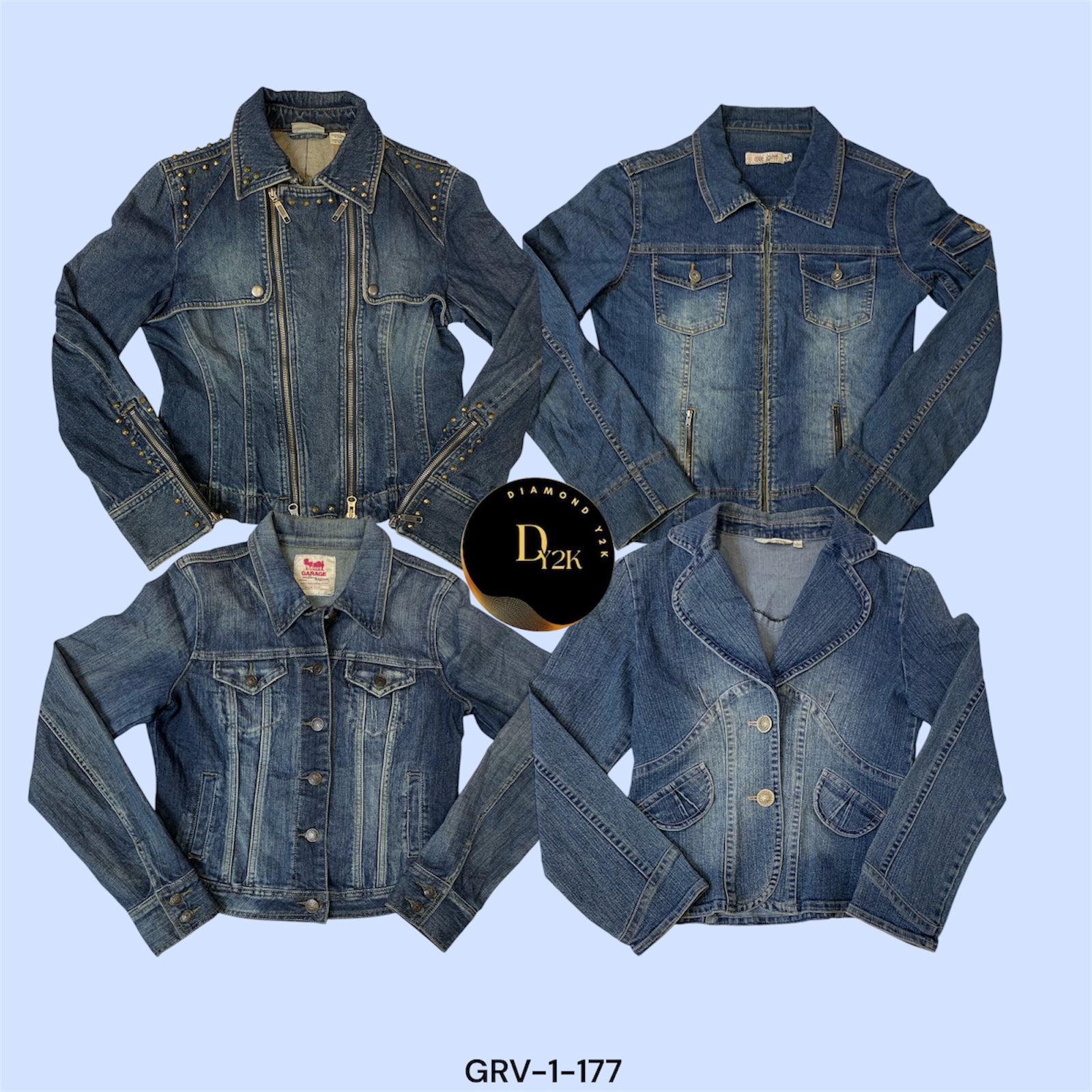 Classic Y2K Denim Jacket - Retro Style (GRV-1-177)