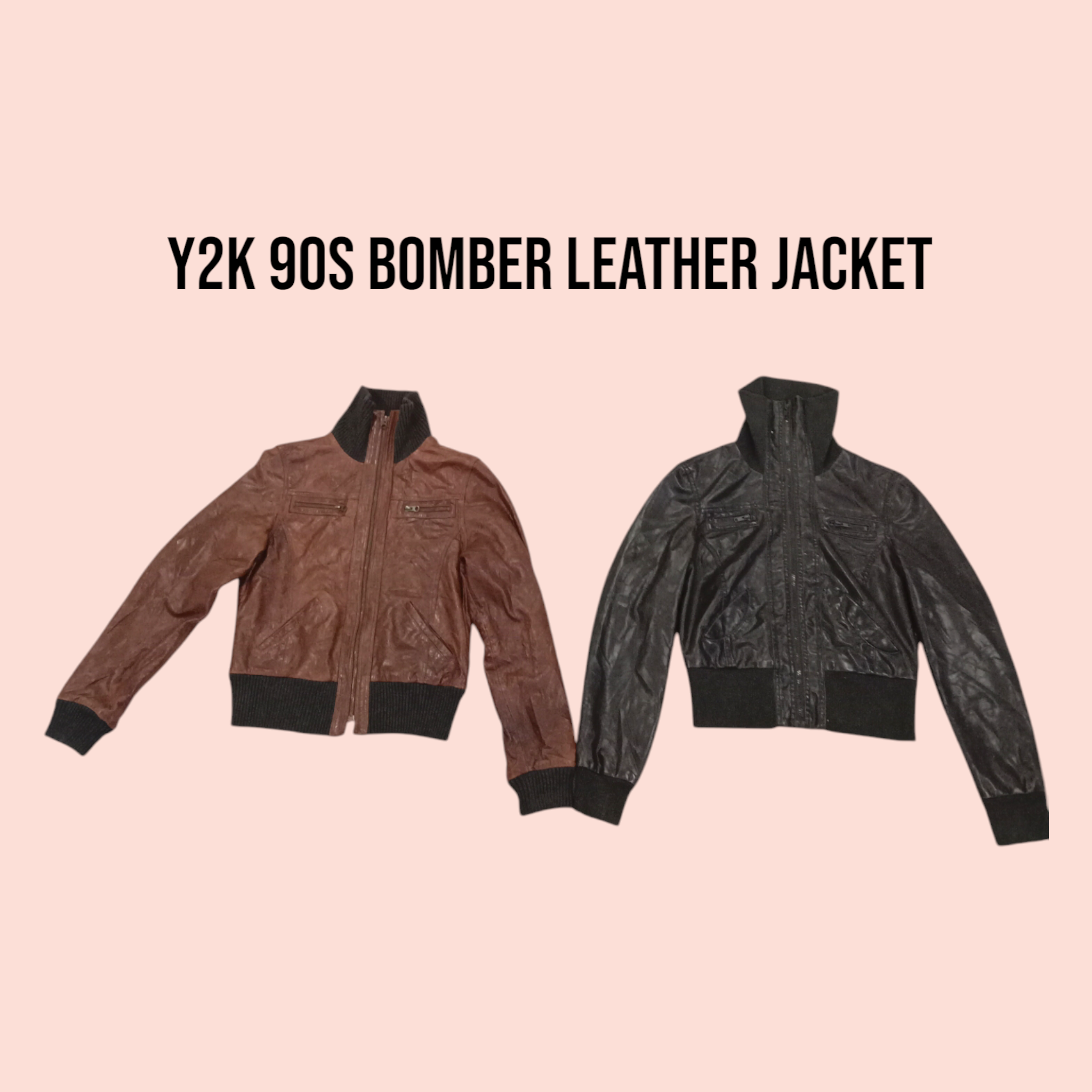 Y2k 90s Bomber Leather Jackets