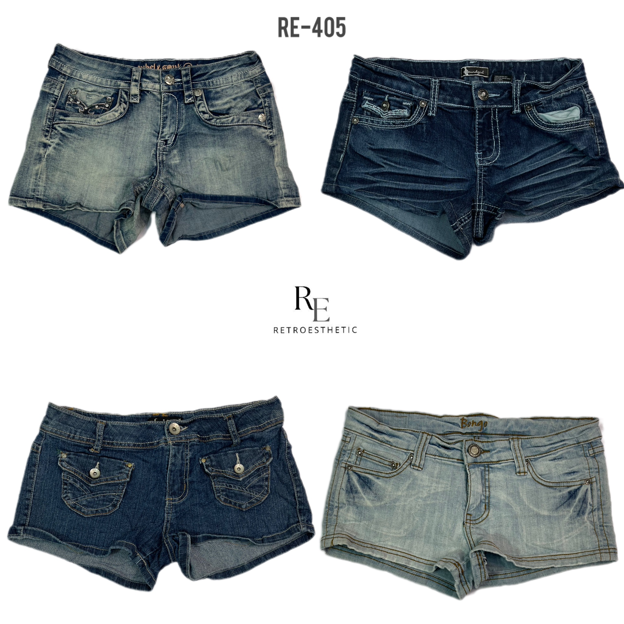 Y2K Einzigartige Denim-Shorts (RE-405)