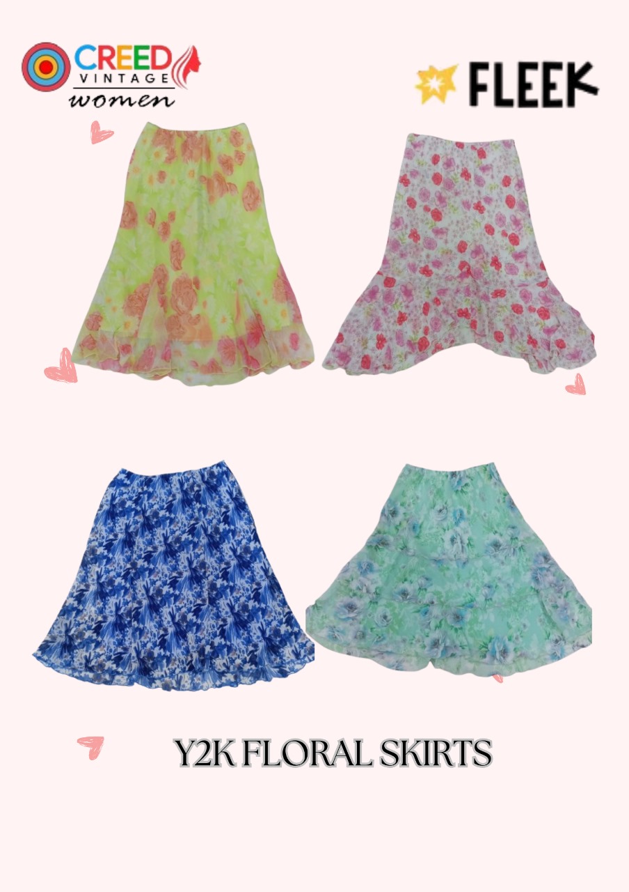 CR3359 Y2K Floral Skirts - 10 Pcs