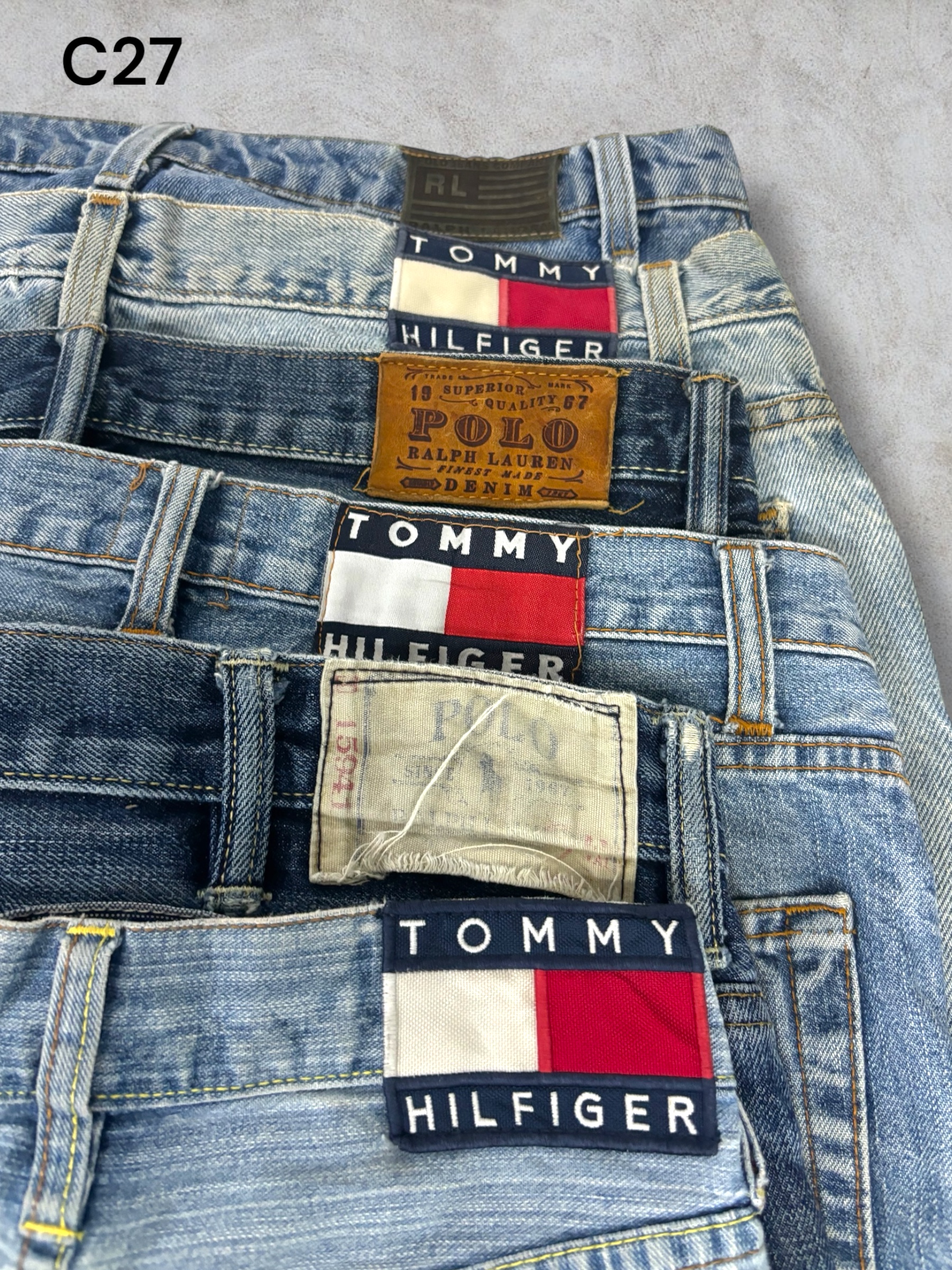 Y2K Tommy Hilfiger Polo Ralph Lauren Baggy Jeans 20 Pcs (C27)